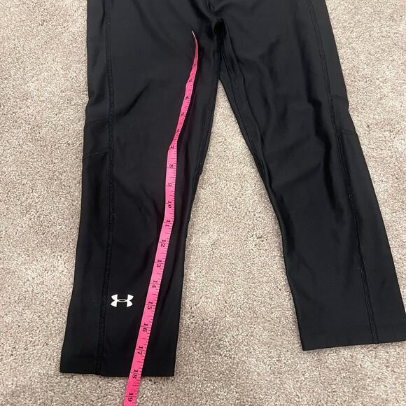 Under Armour Womens Compressions Cropped Black Workout Pant Size Small - Picture 7 of 9